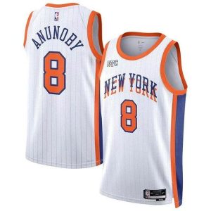 New York Knicks #8 White Basketball Jersey
