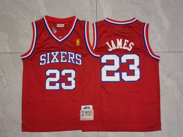 Philadelphia 76ers LeBron James #23 Red Throwback Style