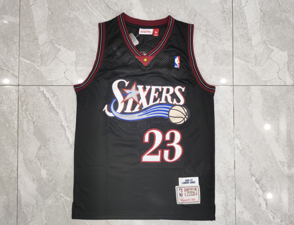Philadelphia 76ers LeBron James Black Throwback Style