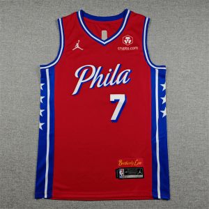 Philadelphia 76ers Brown #7 Red Basketball Jersey