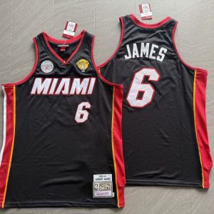 Miami Heat LeBron James #6 Black Basketball Jersey