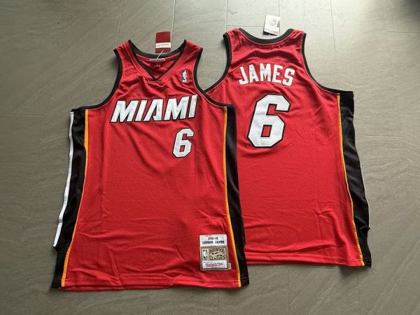 Miami Heat LeBron James #6 Red Basketball Jersey