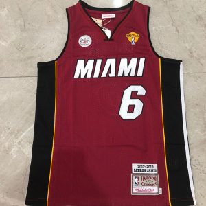 Miami Heat LeBron James #6 Red Basketball Jersey