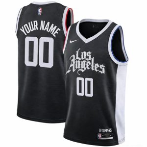 Youth LA Clippers Nike Black 2020/21 Swingman Player City Edition Custom Jersey