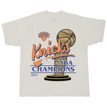 Men's New York Knicks Cream 2026 NBA Finals Champions Entertainer Urban T-Shirt