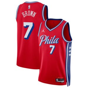 Youth Philadelphia 76ers #7 Jaylen Brown Jordan Brand Red Swingman Statement Edition Jersey