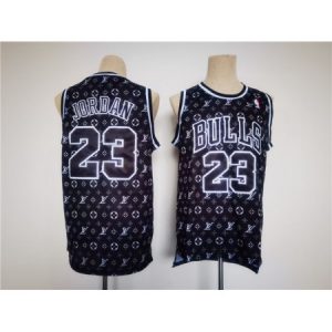 Men's Chicago Bulls #23 Michael Jordan Black Stitched Jersey RFEQ