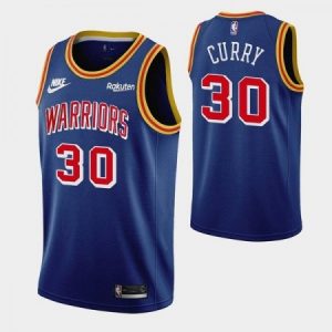 Men's Golden State Warriors #30 Stephen Curry Blue Stitched Basketball Jersey VQ5K