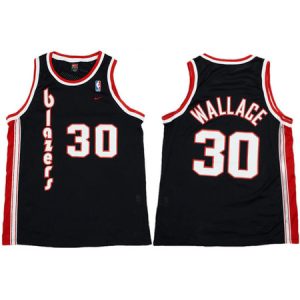 Youth Portland Trail Blazers #30 Rasheed Wallace Black 1976-77 Stitched Basketball Jersey