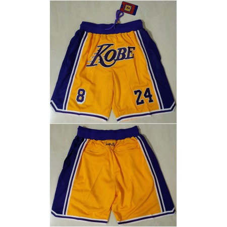 Men's Los Angeles Lakers Yellow Shorts (Run Small) 8MYB