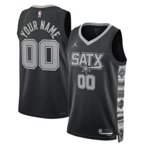 Youth San Antonio Spurs Black 2022/23 Swingman Statement Edition Custom Jersey