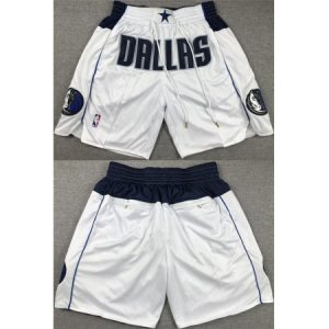 Men's Dallas Mavericks White Shorts (Run Small) T255