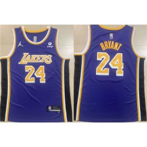 Men's Los Angeles Lakers #24 Kobe Bryant Purple Stitched Basketball Jersey TS2M
