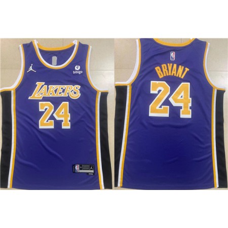 Men's Los Angeles Lakers #24 Kobe Bryant Purple Stitched Basketball Jersey TS2M
