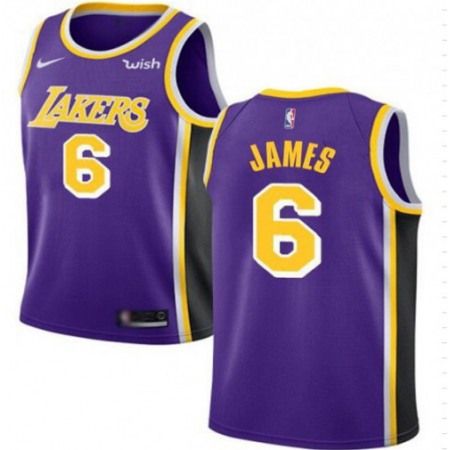 Men's Los Angeles Lakers #6 LeBron James Purple Stitched NBA Jersey 2VAE