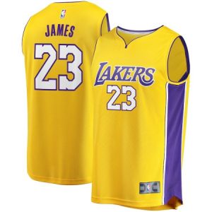 Men's Los Angeles Lakers #23 LeBron James Yellow Stitched NBA Jersey 22WD