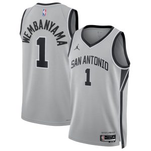Youth San Antonio Spurs #1 Victor Wembanyama Silver Swingman Statement Edition Jersey