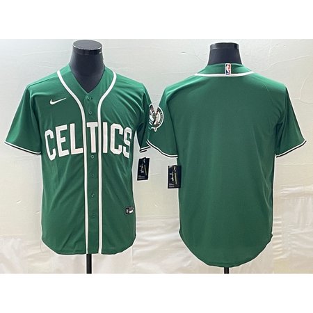 Men's Boston Celtics Blank Green Stitched Baseball Jersey T4YN