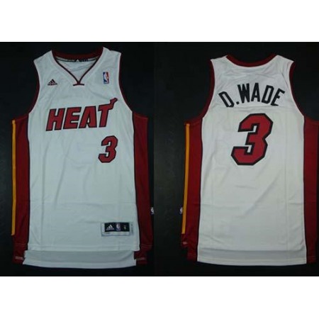 Men's Miami Heat #3 Dwyane Wade White NBA Jersey