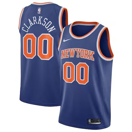 11c7fcc2eb9bedca9ebb8e7558eaace4.jpeg Men's New York Knicks #00 Jordan Clarkson Blue Stitched Basketball Jersey