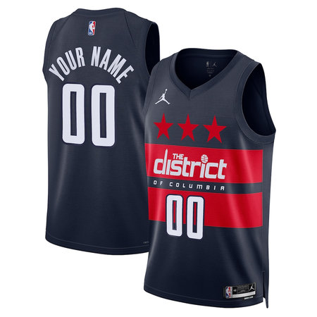 122578bb628df7b81f99b95a8b244702.jpeg Youth Washington Wizards Navy 2024/25 Swingman Statement Edition Custom Jersey