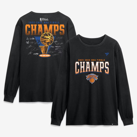 122effb565a83f4bde11fda63e75e0ae.jpeg Men's New York Knicks Black 2026 NBA Finals Champions Roster Trophy Long Sleeve T-Shirt