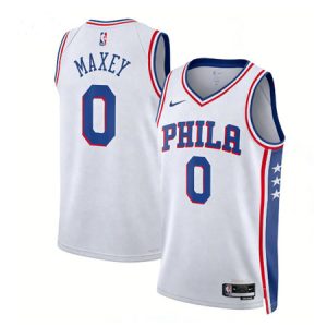 Youth Philadelphia 76ers #0 Tyrese Maxey White 2022/23 Swingman Association Edition Jersey