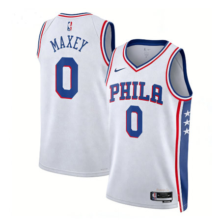 13f6574b25432ea77c842ae7276efeeb.jpeg Women's Philadelphia 76ers #0 Tyrese Maxey White 2022/23 Swingman Association Edition Jersey