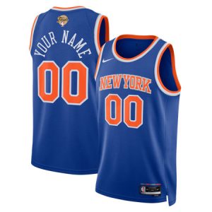 Youth New York Knicks Nike Blue 2026 NBA Finals Patch Swingman Icon Edition Custom Jersey