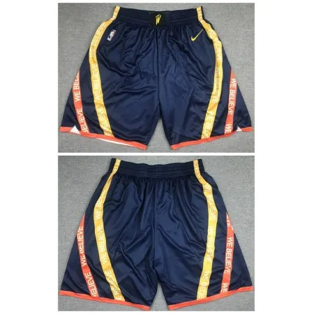 Men's Golden State Warriors Navy Shorts(Run Small) EJLS