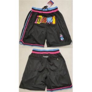 Men's Miami Heat Black Shorts (Run Small) JY62