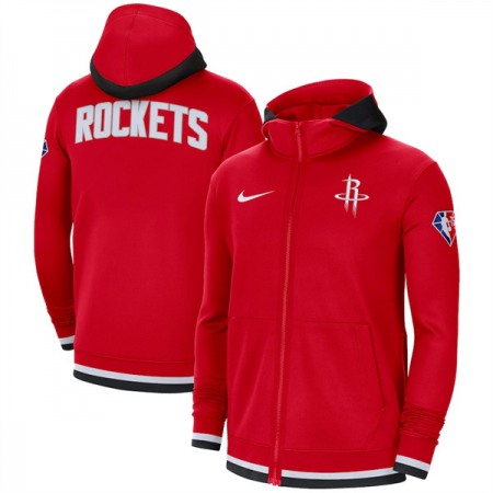 1751f2e98efb0992e5bbac055bd60b92.jpeg Men's Houston Rockets Red 75th Anniversary Performance Showtime Full-Zip Hoodie Jacket