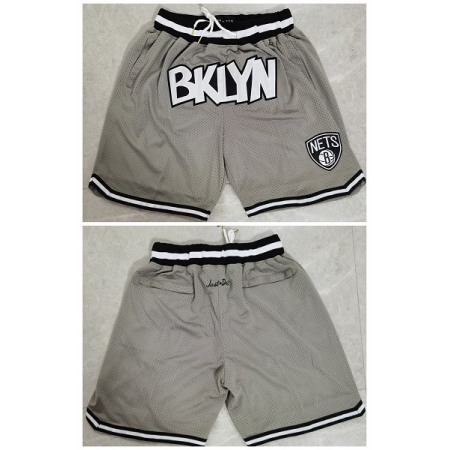 192bbaee25ef9513bacb6d90e415184f.jpeg Men's Brooklyn Nets Gray Shorts (Run Small)