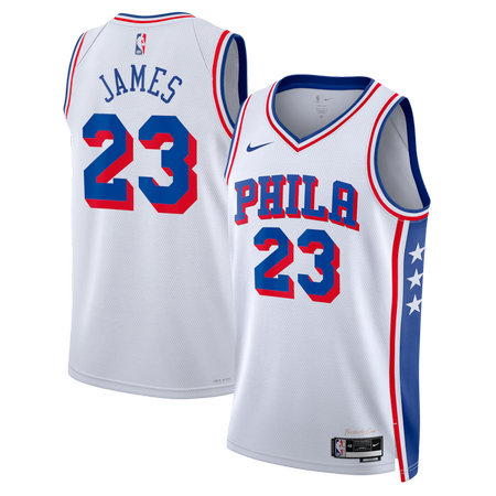 Women's Philadelphia 76ers #23 LeBron James Nike White Swingman Association Edition Jersey