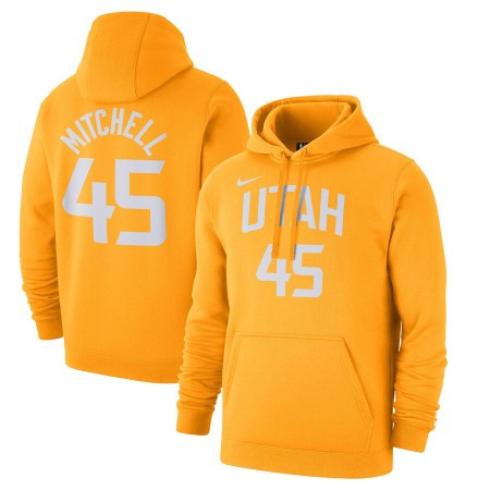 199b7014e0cc259c41e7f3d4ed896180.jpeg Men's Utah Jazz #45 Donovan Mitchell Gold City Edition Name & Number Pullover Hoodie