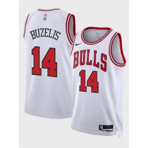 Men's Chicago Bulls #14 Matas Buzelis White 2024 Draft Association Edition Stitched Basketball Jersey 9WIN