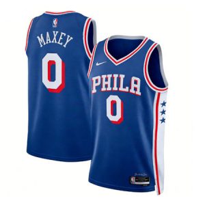 Youth Philadelphia 76ers #0 Tyrese Maxey Blue Swingman Icon Edition Jersey