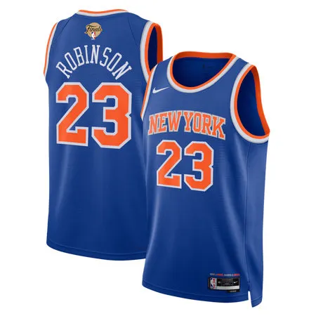 Women's New York Knicks #23 Mitchell Robinson Nike Blue 2026 NBA Finals Patch Swingman Icon Edition Jersey
