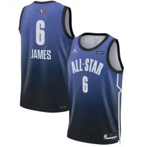 Men's 2023 All-Star #6 LeBron James Blue Game Swingman Stitched Basketball Jersey 02EJ