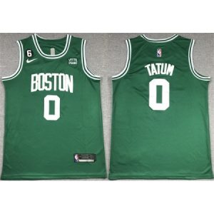 Men's Boston Celtics #0 Jayson Tatum Green No.6 Patch Stitched Basketball Jersey 2FUT