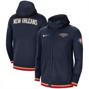 Men's New Orleans Pelicans Navy 75th Anniversary Performance Showtime Full-Zip Hoodie Jacket