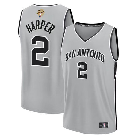 1e8004cb56f4ab1b59b296f91476549b.jpeg Youth San Antonio Spurs #2 Dylan Harper Silver 2026 NBA Finals Patch Fast Break Statement Edition Jersey