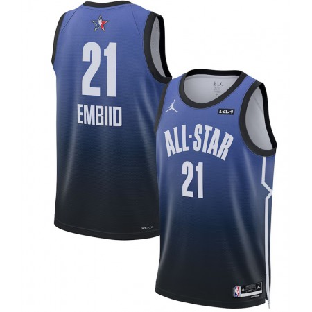 Men's 2023 All-Star #21 Joel Embiid Blue Game Swingman Stitched Basketball Jersey WL6X