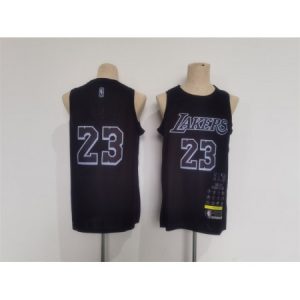 Men's Los Angeles Lakers #23 LeBron James Black Stitched Basketball Jersey S92N