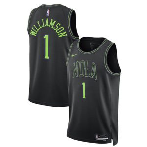 Women's New Orleans Pelicans #1 Pelicans Zion Williamson Nike Black 2025/26 Swingman City Edition Jersey