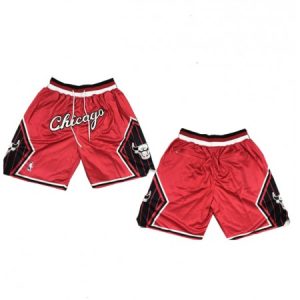 Men's Chicago Bulls Red Shorts (Run Small) E8GI