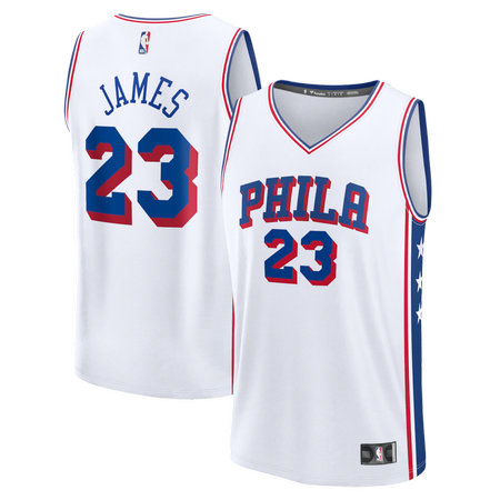 Women's Philadelphia 76ers #23 LeBron James White Fast Break Association Edition Jersey