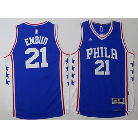 Men's Revolution 30 Philadelphia 76ers #21 Joel Embiid Blue NBA Jersey