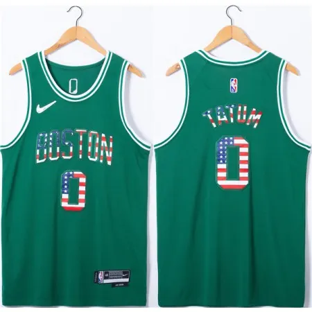 24d7e9e60f41f0b4e332bbcee469b32f.webp Men's Boston Celtics #0 Jayson Tatum USA Flag Green Stitched Jersey H960
