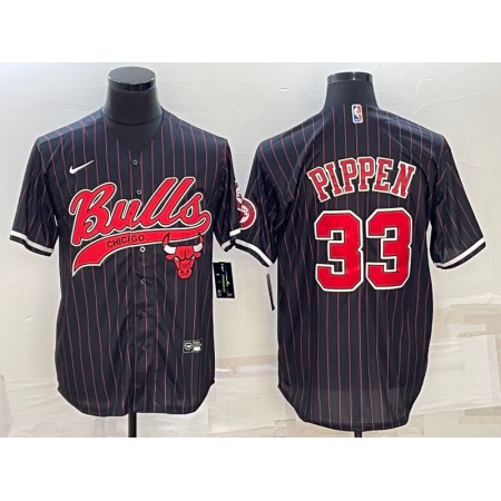 25859e4d5b83b8b9054a7b3f62c4a893.jpeg Men's Chicago Bulls #33 Scottie Pippen Black With Patch Cool Base Stitched Baseball Jersey T6XH